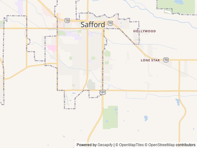 Map for 2025 Prime Time RV Avenger LE 21RBSLE near Safford, AZ
