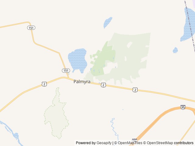 Map of Fogg Brook Resort location at Palmyra, ME, United States