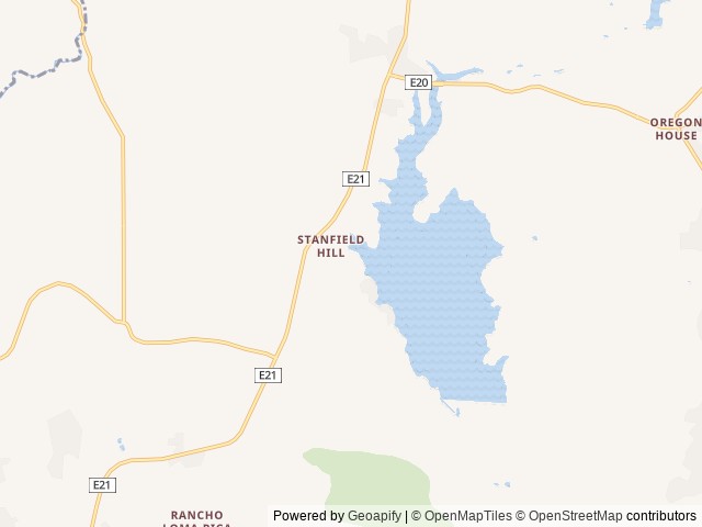 Map of Collins Lake location at Browns Valley, CA, United States