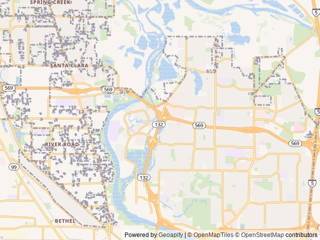 Map for 2019 Keystone Springdale Bunkhouse/Outdoor Kitchen near Eugene, OR