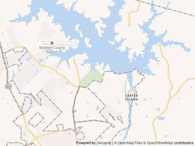 Map for The Getaway, 2022 Braxton creek free solo OG RV near Milledgeville, GA