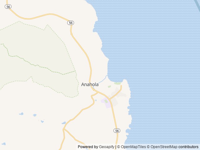 Map of Kumu Camp Anahola Beach location at Anahola, HI, United States