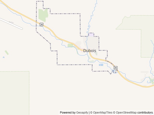 Map of Dubois / Wind River KOA Holiday location at Dubois, WY, United States