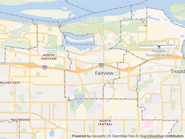 Map of Portland Fairview RV Park location at Fairview, OR, United States