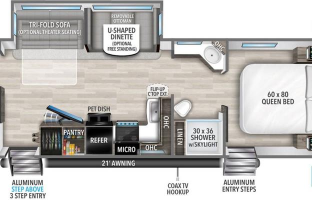 Voyager - Luxury 34ft trailer with 2 rooms & solar
