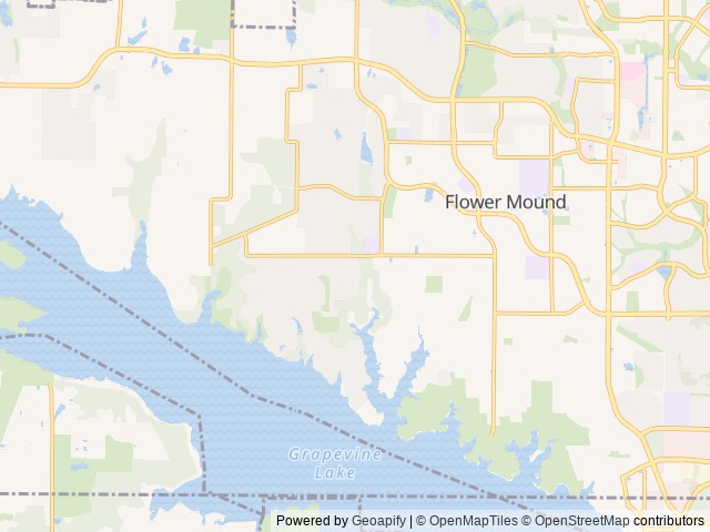 Map of Twin Coves Park Campground location at Hickory Creek, TX, United States