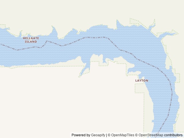 Map of Jones Bay Campground location at Davenport, WA, United States