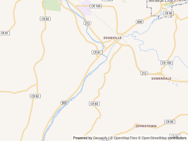 Map of Camp Tuscazoar location at Dover, OH, United States