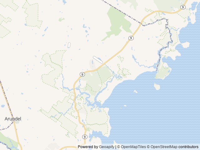 Map of Sandy Pines Campground location at Kennebunkport, ME, United States