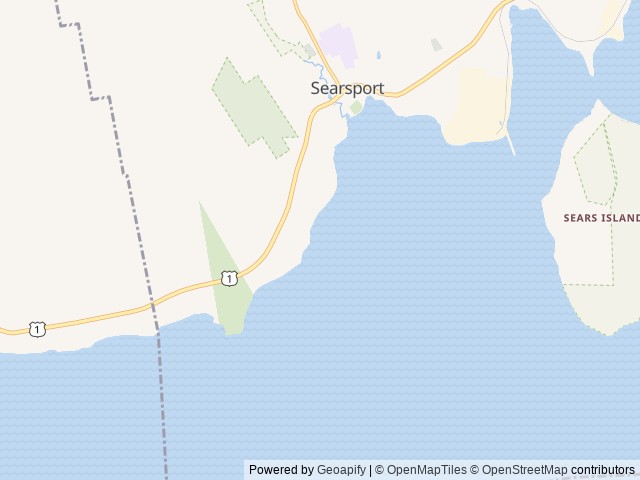 Map of Searsport Shores Ocean Camping location at Searsport, ME, United States