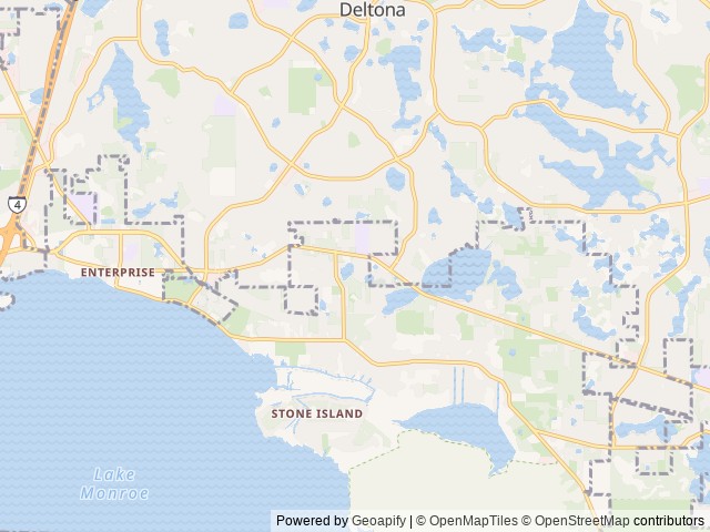 Map of Paradise Lakes location at Deltona, FL, United States