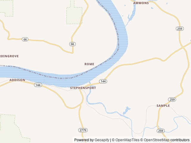 Map of Camp Rome location at Rome, IN, United States