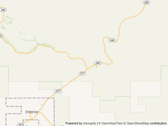 Map of Cedar Pass Campground location at Interior, SD, United States