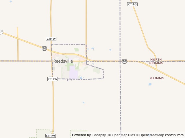 Map of Camp 10 Campground location at Reedsville, WI, United States
