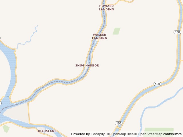 Map of Snug Harbor Resort location at Walnut Grove, CA, United States