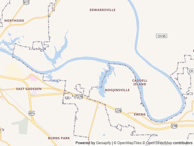Map for 2022 Palomino Puma 32BHKS near Gadsden, AL