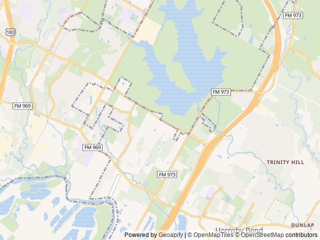 Map of Austin East KOA location at Granger, TX, United States