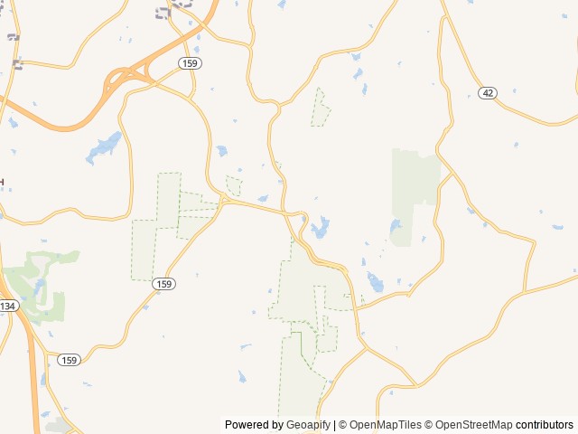 Map of Postcard Cabins Asheboro location at Asheboro, NC, United States