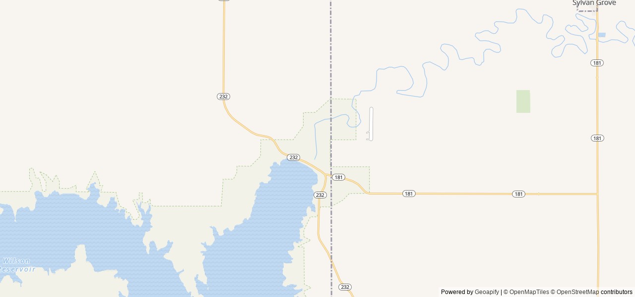 Map of Sylvan Park location at Sylvan Grove, KS, United States