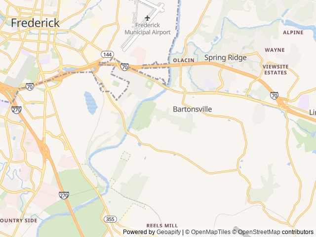 Map for 2023 Forest River RV Wildwood FSX 178BHSK near Frederick, VA