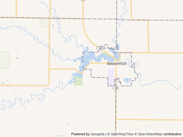 Map of Calhoun Campground location at Beaverton, MI, United States