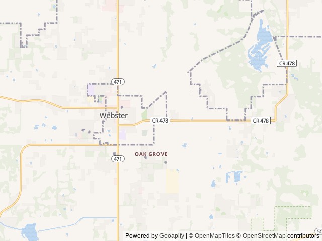 Map of Oak Alley RV Resort location at Webster, FL, United States