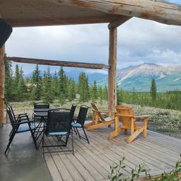 The deck of the Pavilion has ample seating and sweeping views.