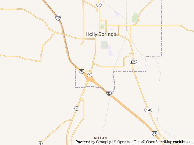 Map of Love's RV Hookup-Holly Springs MS 889 location at Holly Springs, MS, United States