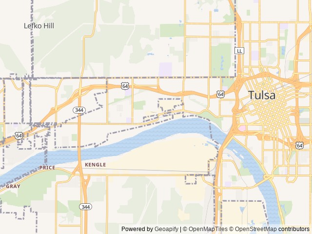 Map of West Bend RV Outpost location at Tulsa, OK, United States