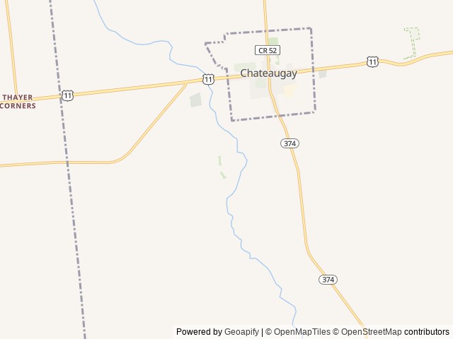 Map of BEGORE’S HIGH FALLS PARK location at Chateaugay, NY, United States