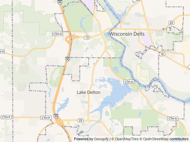 Map of Bonanza Camping Resort location at Wisconsin Dells, WI, United States