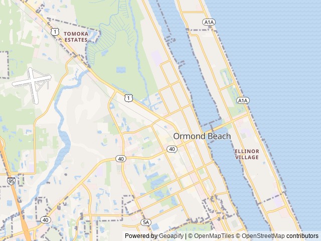 Map of Ridgecrest MHC (Age Restricted 55+) location at Ormond Beach, FL, United States