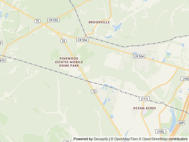 Map of Sun Retreats Long Beach Island location at Barnegat, NJ, United States