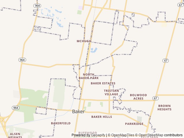 Map for 2019 Thor Motor Coach Hurricane 34J near Baker, LA