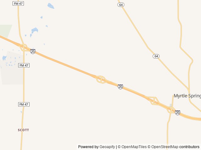 Map of Canton I-20 RV Park location at Wills Point, TX, United States