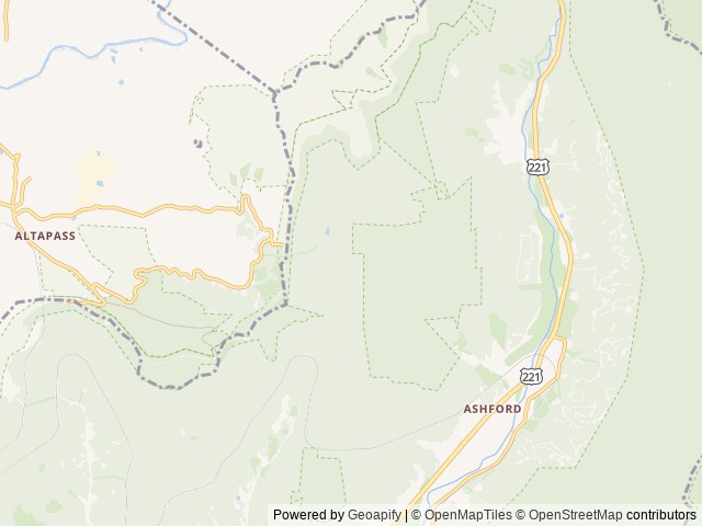 Map of Spacious Skies Bear Den location at Spruce Pine, NC, United States