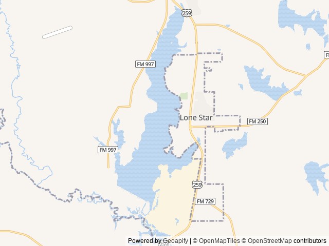 Map of Scenic View Motel & RV Park location at Lone Star, TX, United States