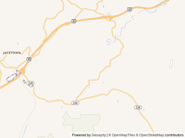 Map of Harmony Hill Campground location at Nebo, NC, United States