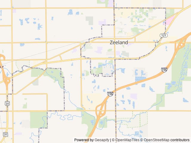 Map of Dutch Treat Camping location at Zeeland, MI, United States