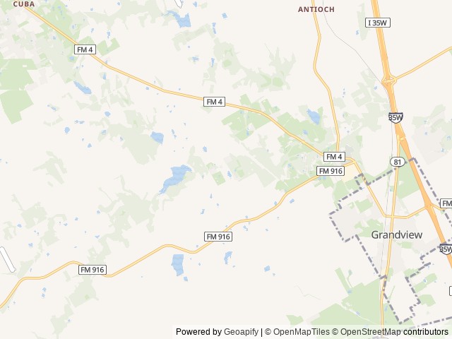 Map of Eagle Ridge RV Park location at Grandview, TX, United States