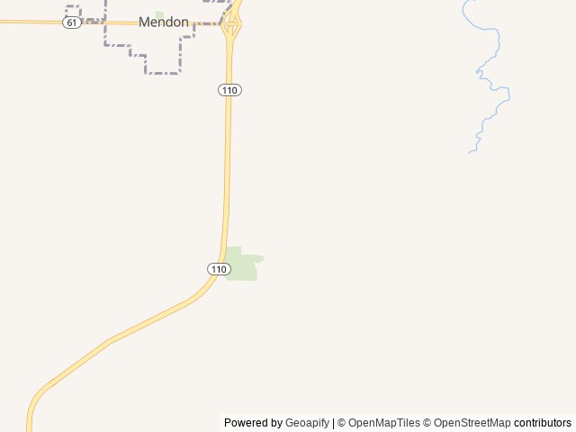 Map of Oak Wood Acres Campground location at Mendon, IL, United States