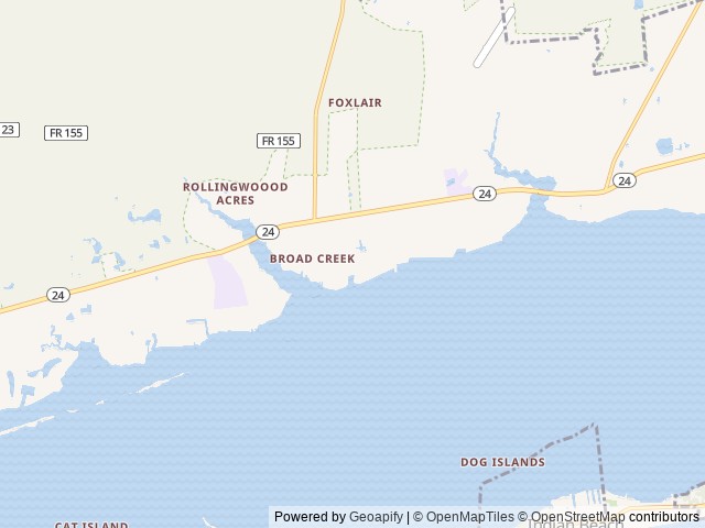 Map of Whispering Pines RV & Camping Resort location at Newport, NC, United States