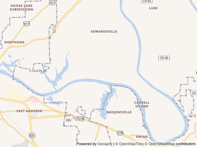 Map for 2022 Palomino Puma 32-RBFQ near Gadsden, AL