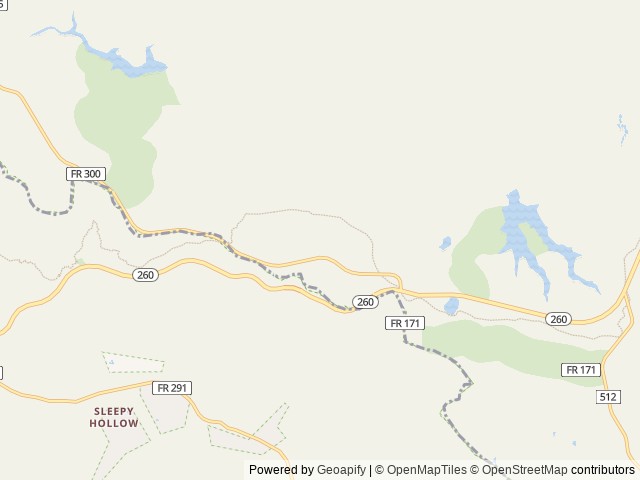 Map of Rim Campground location at Overgaard, AZ, United States