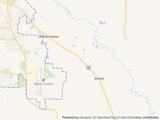 Map of East Texas RV Park location at Greenville, TX, United States