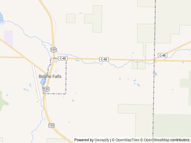 Map of Lost Woods Farm & Forest location at Boyne Falls, MI, United States