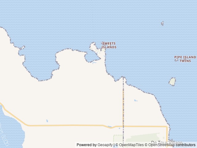 Map of Paradise Point RV Park location at DeTour Village, MI, United States