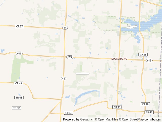 Map of Cuttys Sunset Camping Resort location at Louisville, OH, United States
