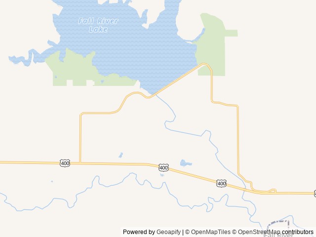 Map of Damsite - Fall River Lake location at Fall River, KS, United States