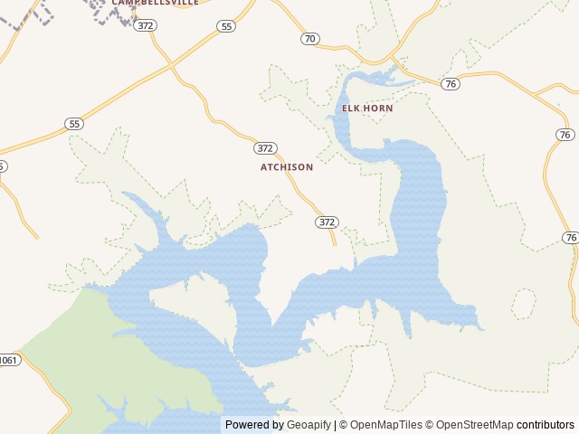 Map of Smith Ridge location at Campbellsville, KY, United States